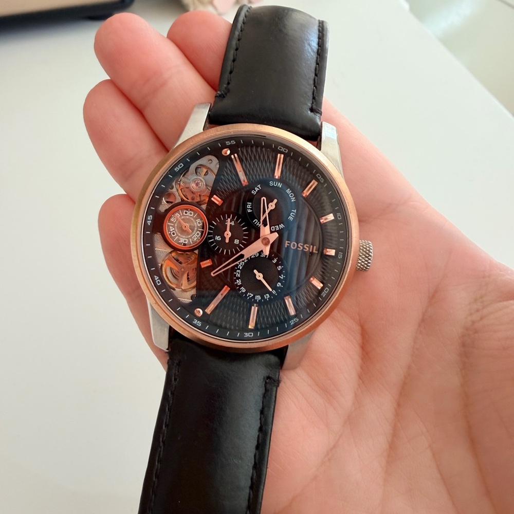 Fossil Black and Silver Men's Watch